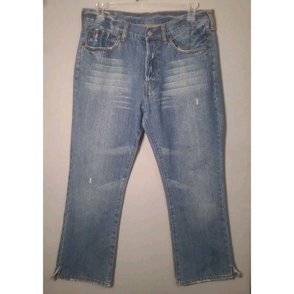 Abercrombie Fitch Bruce Jeans Mens 34x28 (34x30 Tag) Blue Button Fly Shacker Y2K